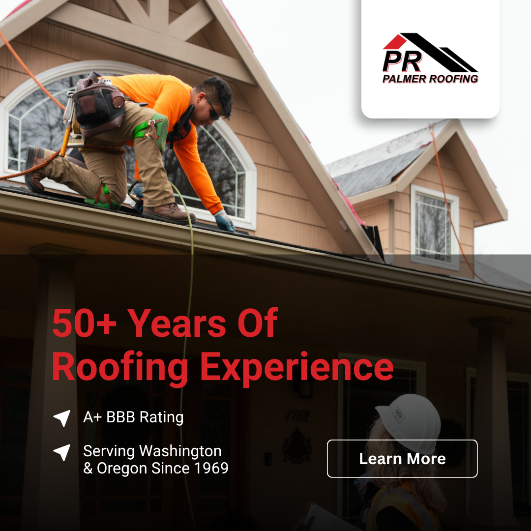 Palmer Roofing social proof ad graphic