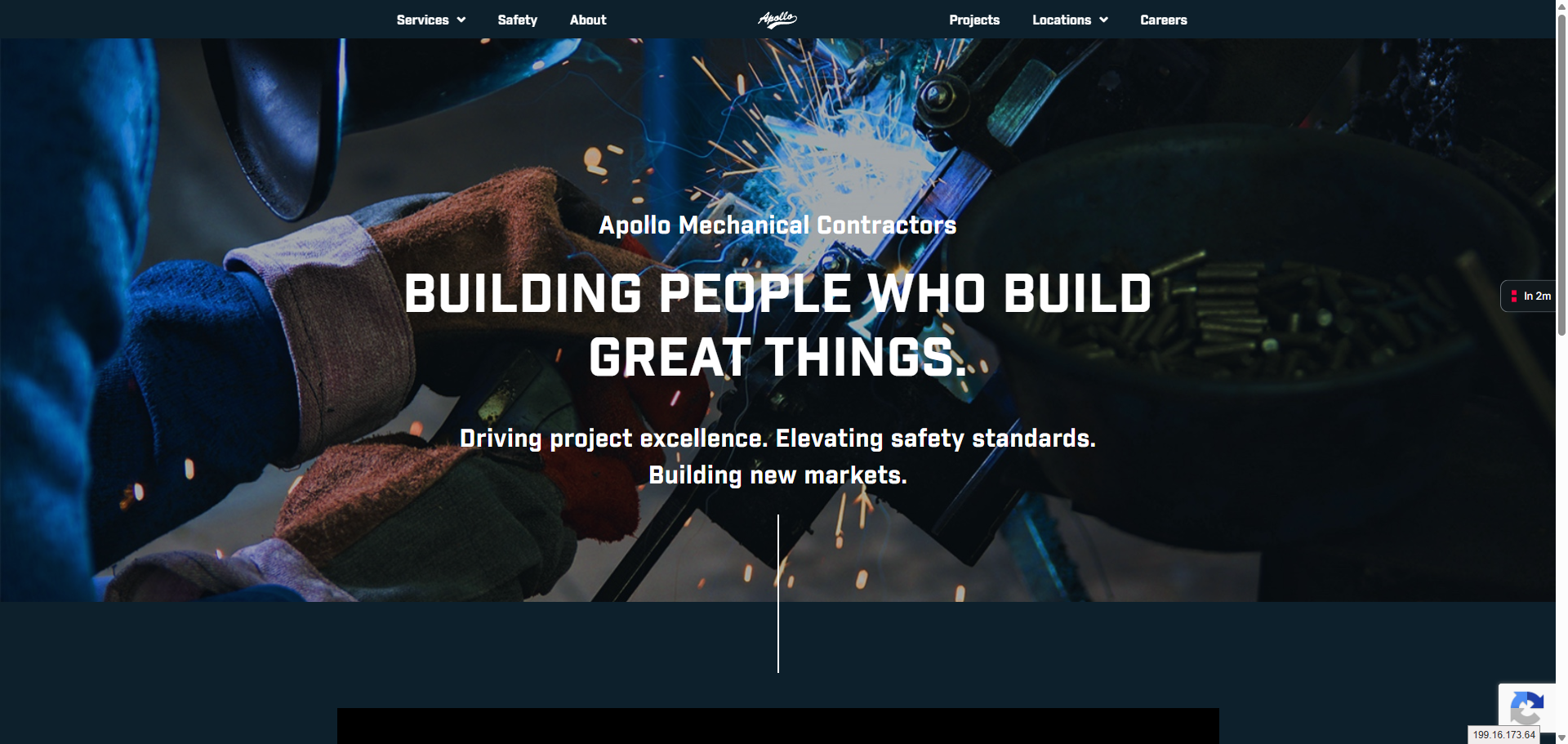 Apollo Mechanical Contractors website homepage